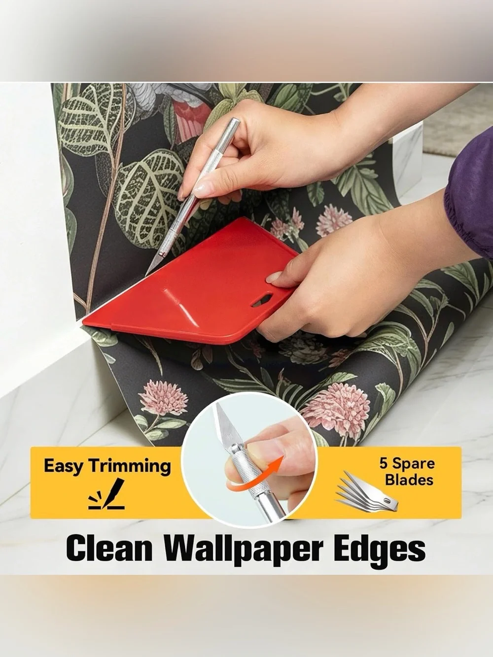 Tiptopcarbon Wallpaper Smoothing Tool Kit Peel & Stick Contact Paper